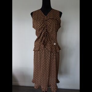 VINTAGE 90’S BROWN TOP AND SKIRT